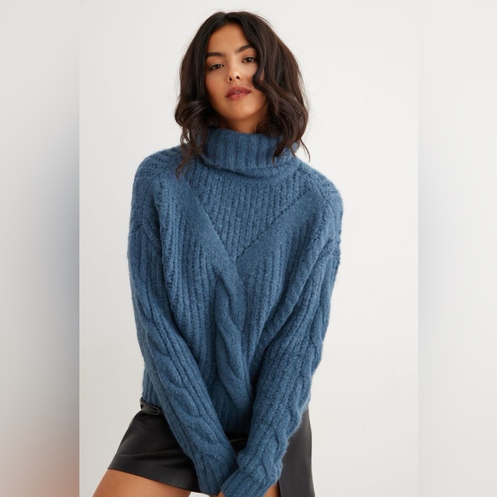 Dynamite Cable Knit Turtleneck Sweater
